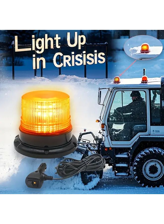 Magnetic Base Amber Yellow LED Emergency Work Light For Trucks Vans 12V 24V - Image 1